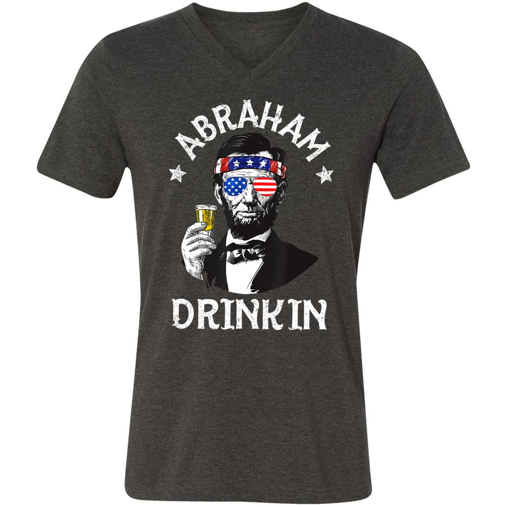 Unisex V-Neck T-Shirt - J3BXWSQ2 - Dark Grey Heather - 8