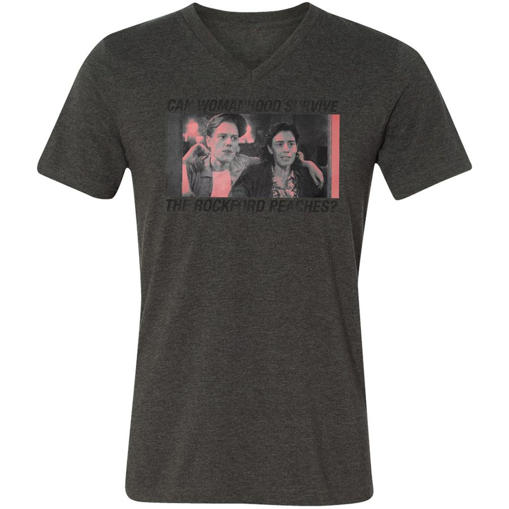 Unisex V-Neck T-Shirt - QVXSHU57 - Dark Grey Heather - 8