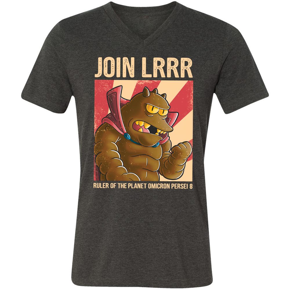 Unisex V-Neck T-Shirt - J7JDNNFR - Dark Grey Heather - 8