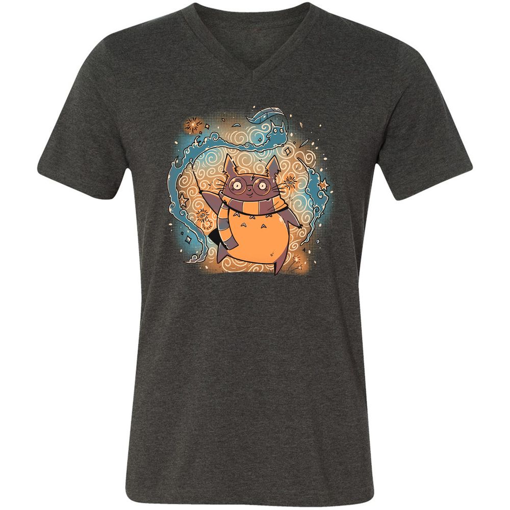 Unisex V-Neck T-Shirt - 5K4QAN57 - Dark Grey Heather - 8