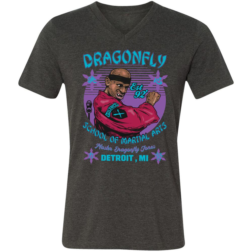 Unisex V-Neck T-Shirt - DVA386JC - Dark Grey Heather - 8