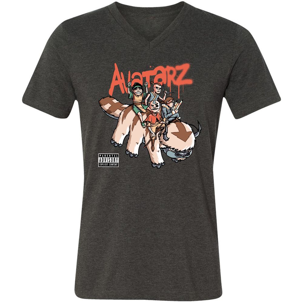 Unisex V-Neck T-Shirt - 6ESGXQNT - Dark Grey Heather - 8