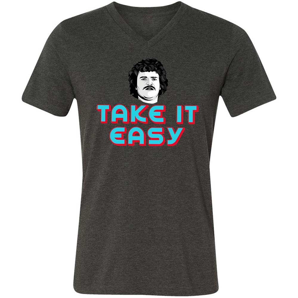 Unisex V-Neck T-Shirt - RJEEG3Y9 - Dark Grey Heather - 8