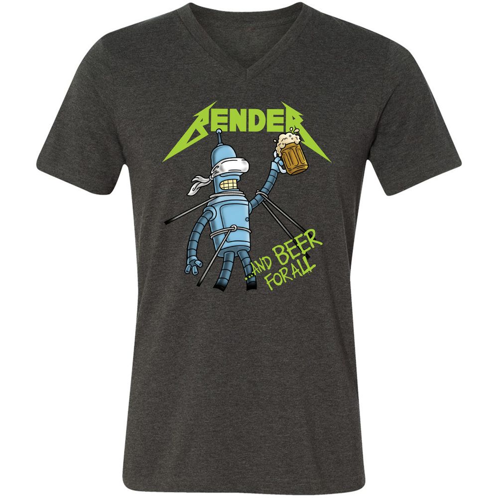 Unisex V-Neck T-Shirt - 75AK1AEJ - Dark Grey Heather - 8