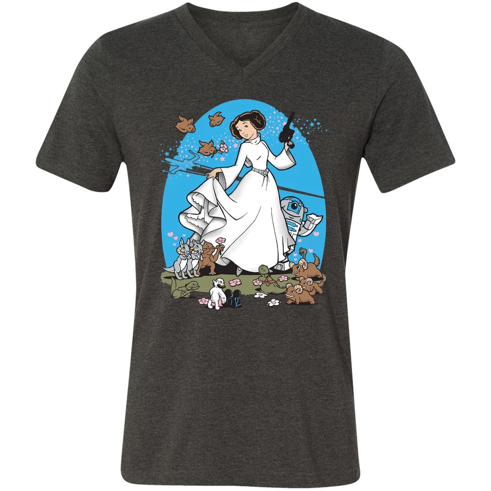 Unisex V-Neck T-Shirt - AZ8XDCDW - Dark Grey Heather - 8