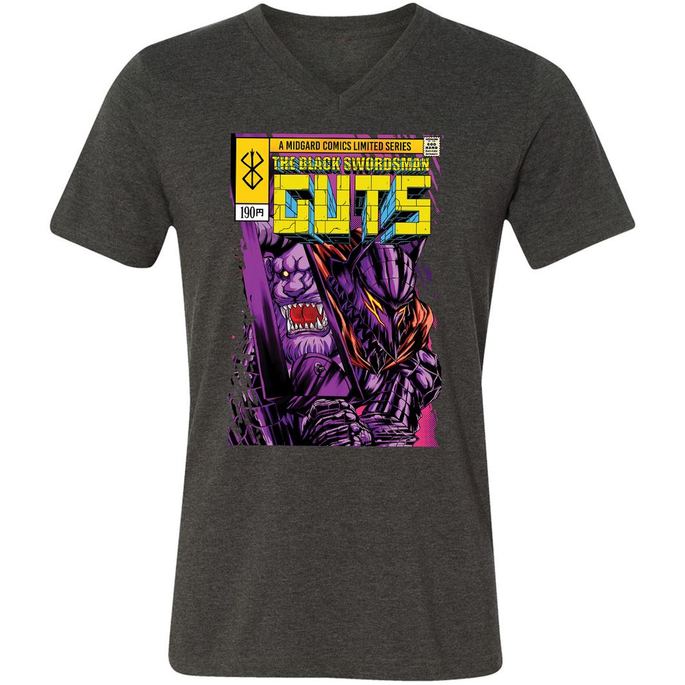Unisex V-Neck T-Shirt - XUBMNVYS - Dark Grey Heather - 8