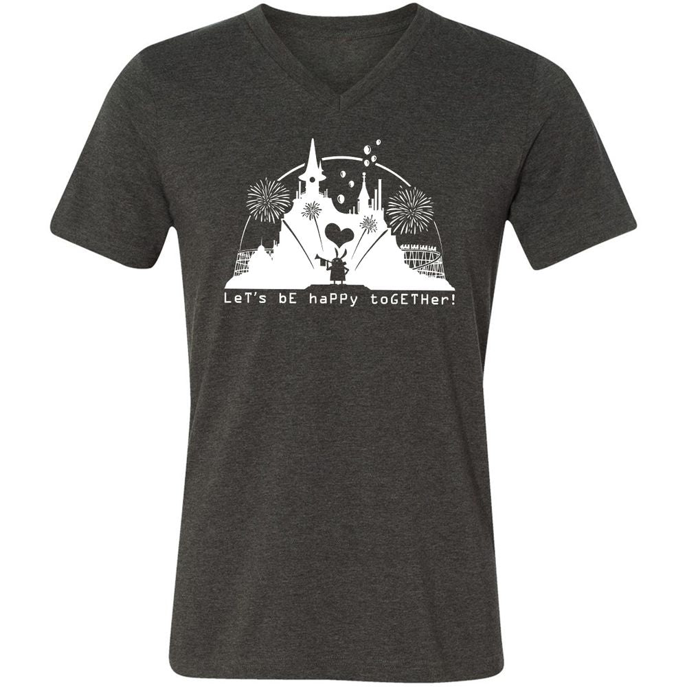 Unisex V-Neck T-Shirt - LAQ3359G - Dark Grey Heather - 8