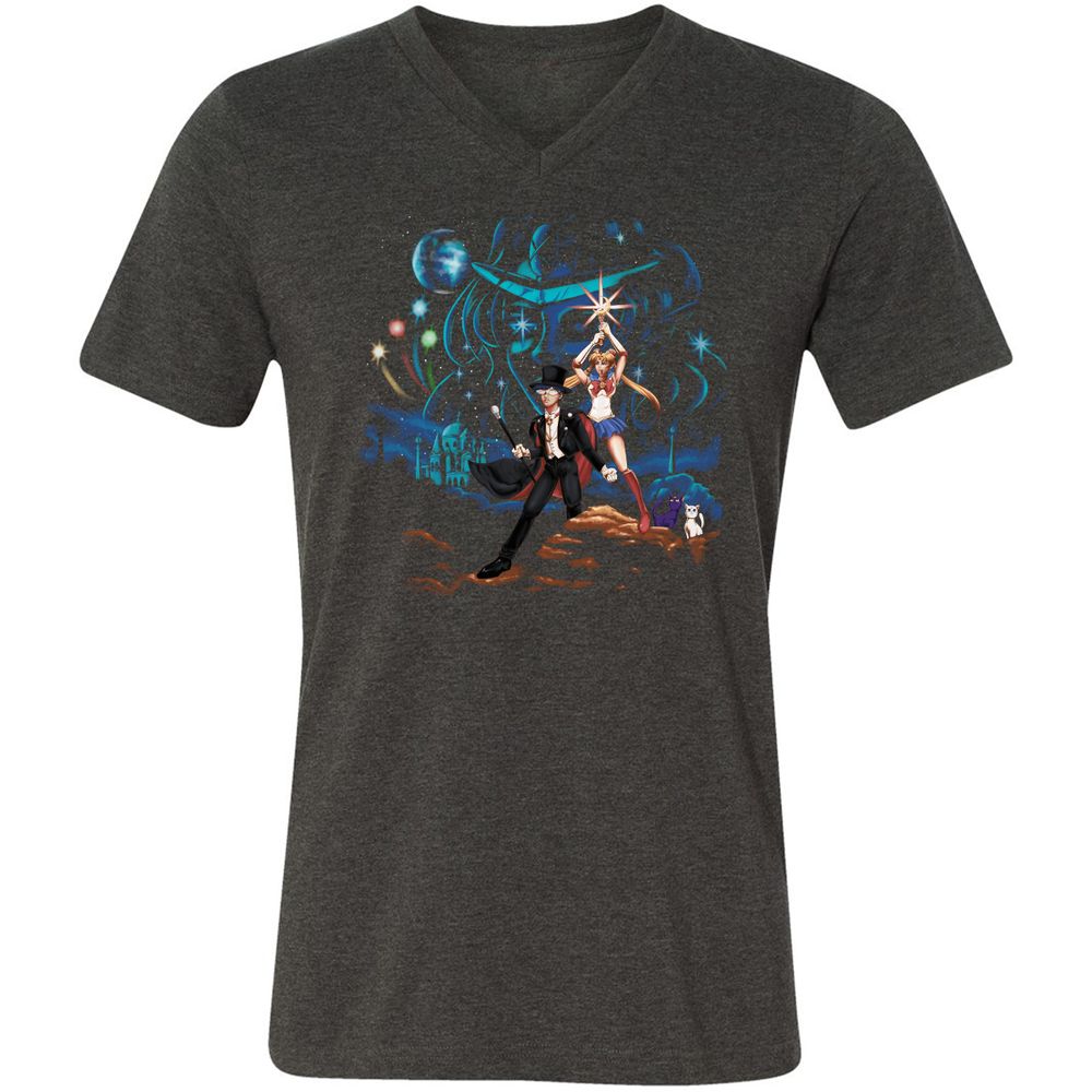 Unisex V-Neck T-Shirt - BMXNGF3E - Dark Grey Heather - 8