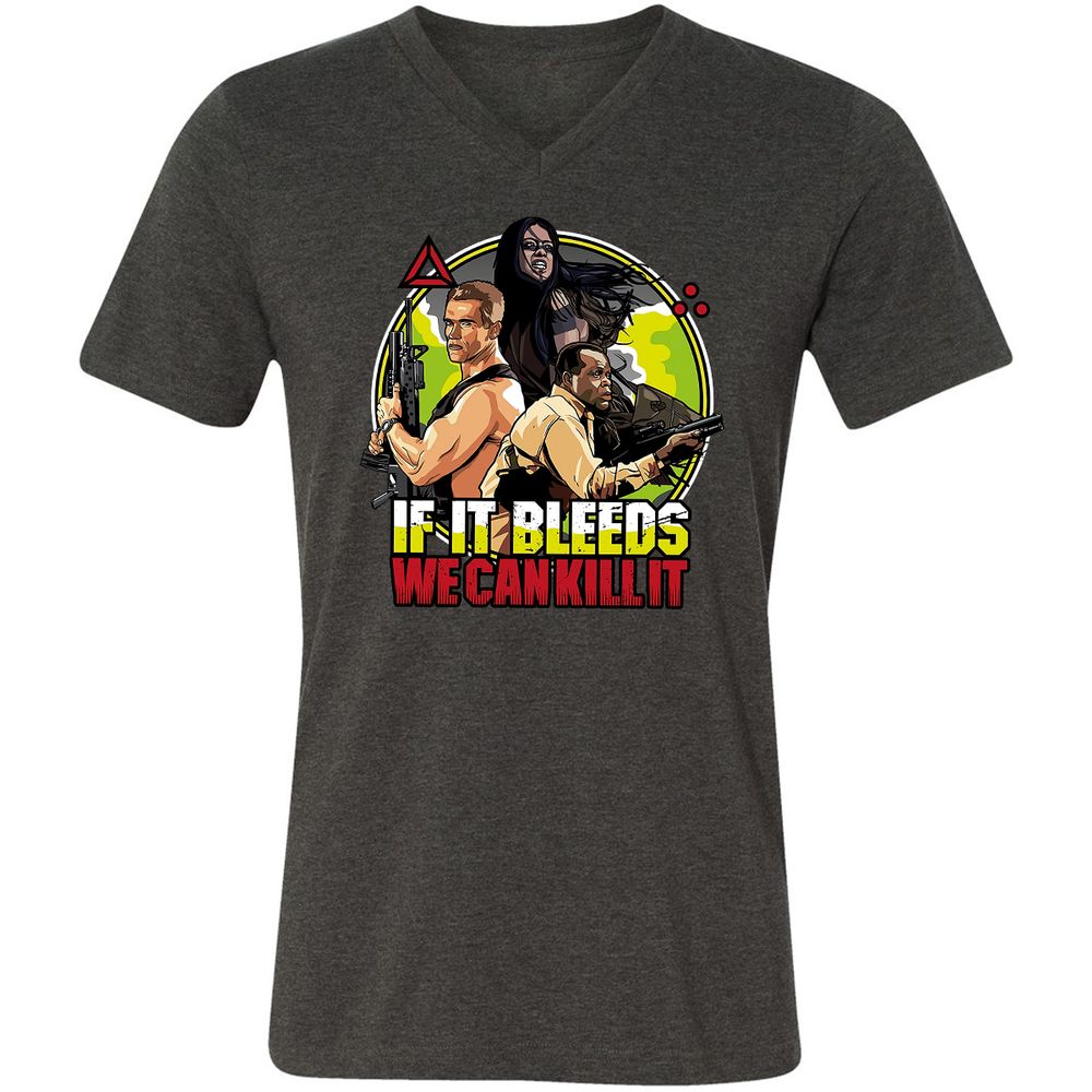 Unisex V-Neck T-Shirt - UPDDK8ZA - Dark Grey Heather - 8