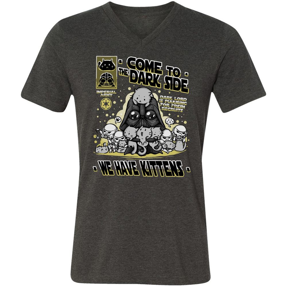 Unisex V-Neck T-Shirt - 8MREJQKL - Dark Grey Heather - 8