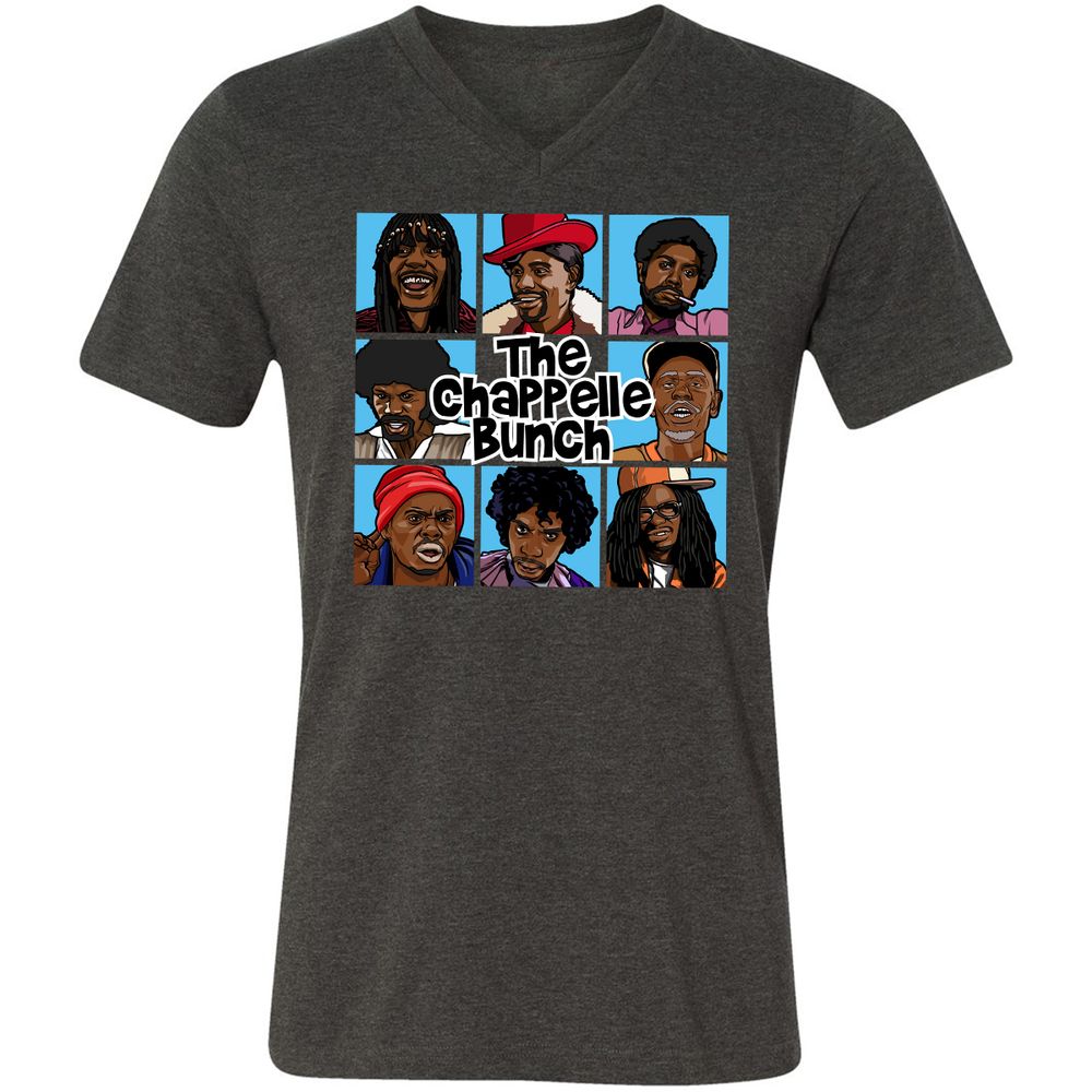 Unisex V-Neck T-Shirt - 6QZRCDC9 - Dark Grey Heather - 8