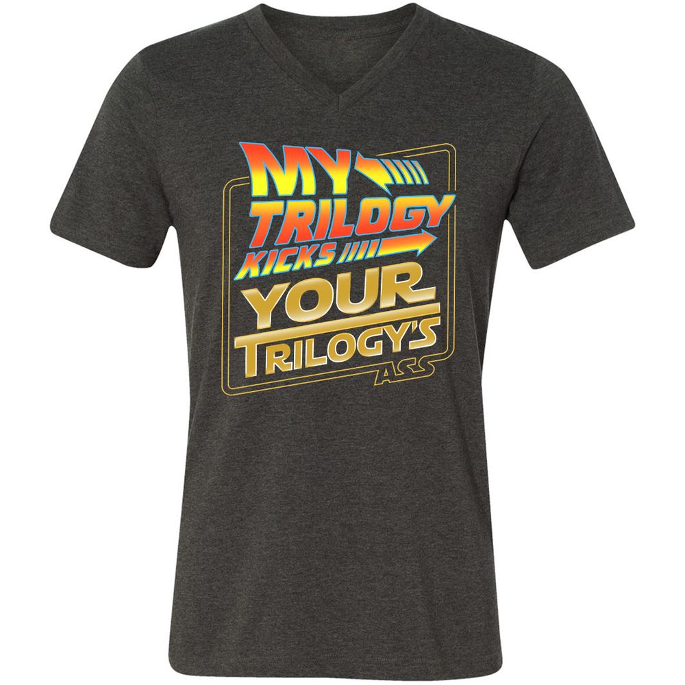 Unisex V-Neck T-Shirt - YSB89VU8 - Dark Grey Heather - 8