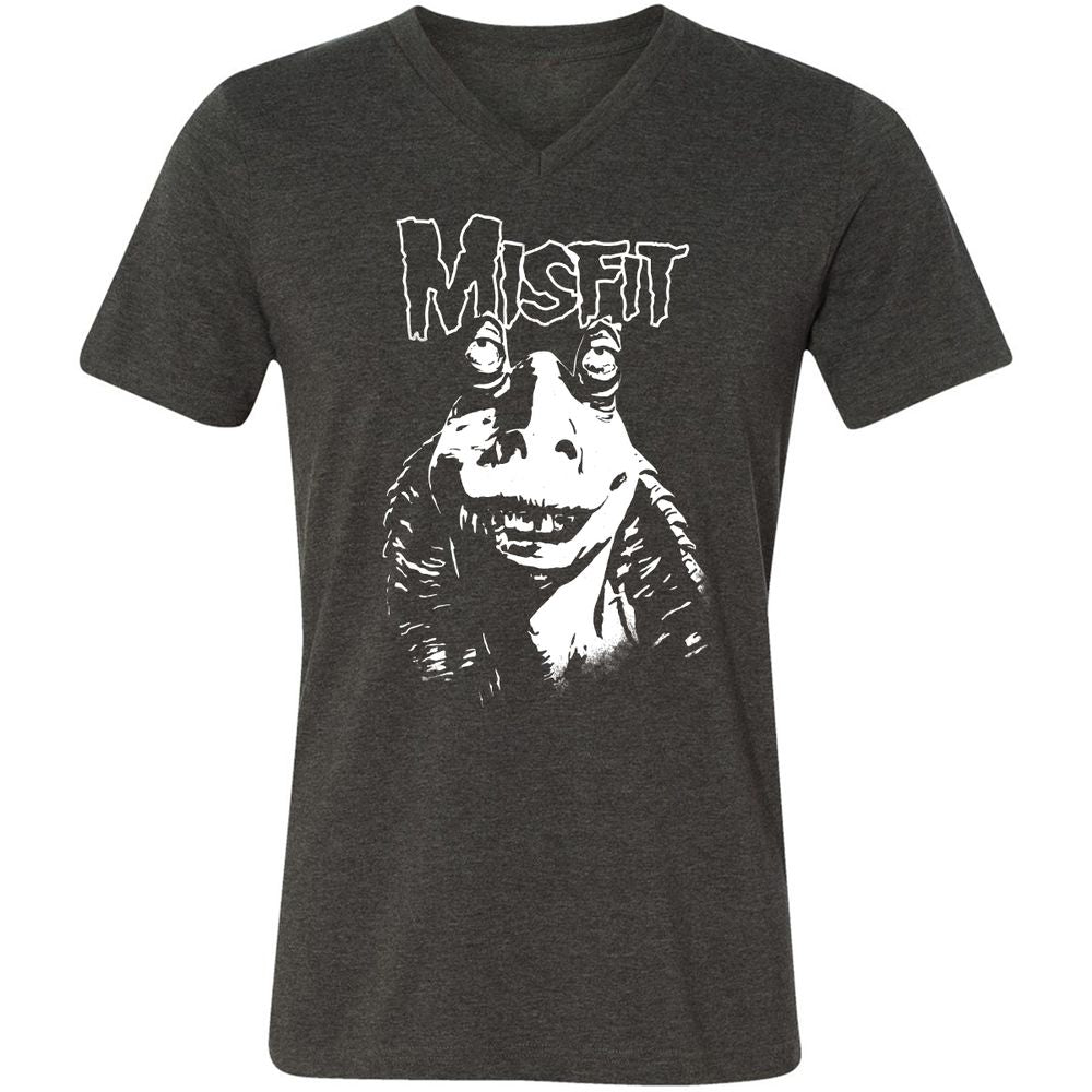 Unisex V-Neck T-Shirt - TZQ7X51V - Dark Grey Heather - 8