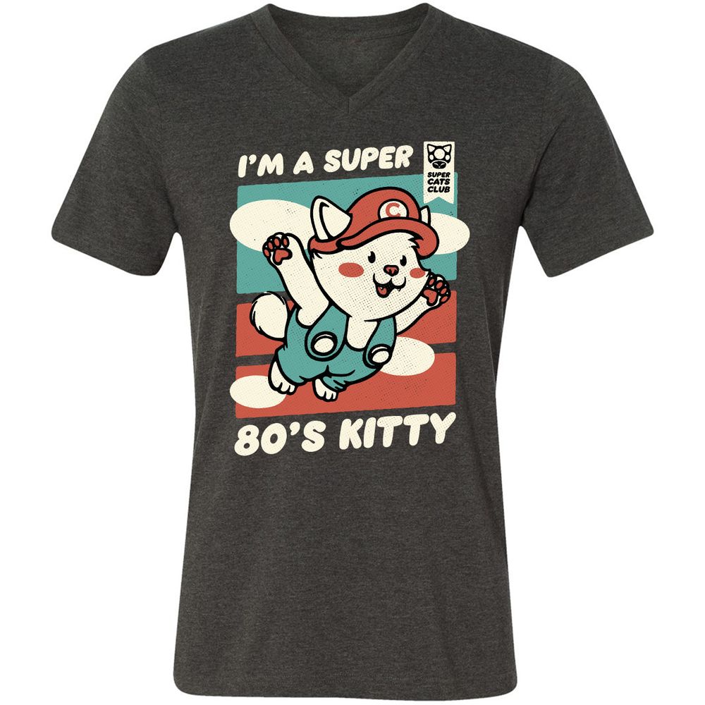 Unisex V-Neck T-Shirt - TG77YGVV - Dark Grey Heather - 8