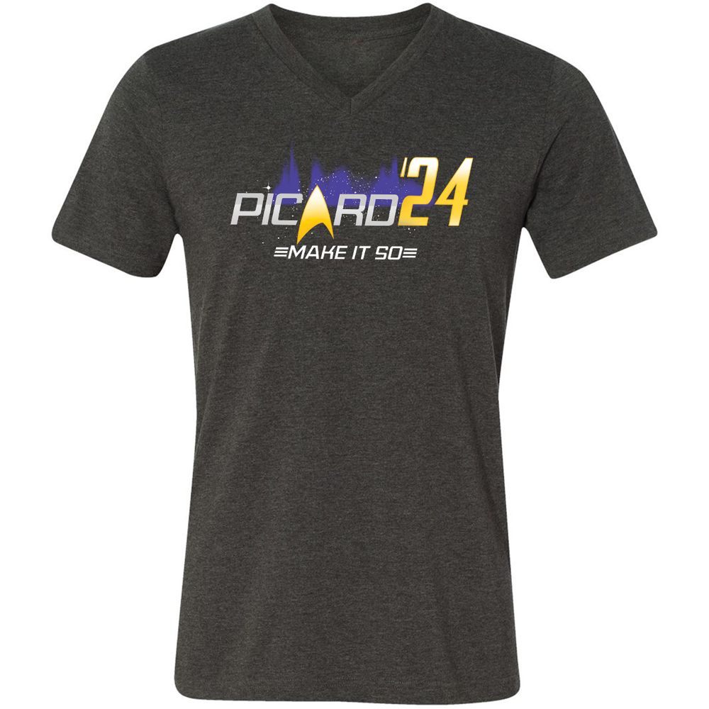 Unisex V-Neck T-Shirt - H6QRDAZW - Dark Grey Heather - 8