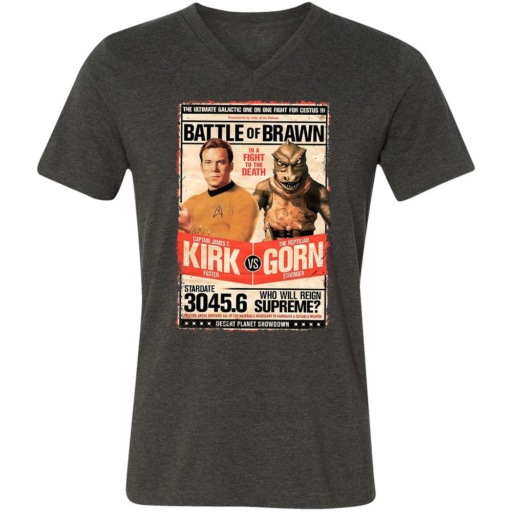 Unisex V-Neck T-Shirt - T79FDUXP - Dark Grey Heather - 8