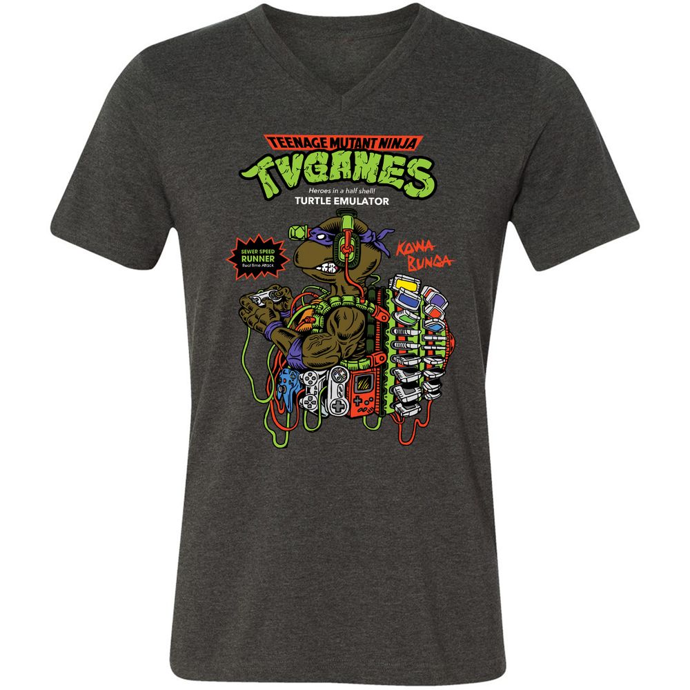 Unisex V-Neck T-Shirt - ADB2KW14 - Dark Grey Heather - 8