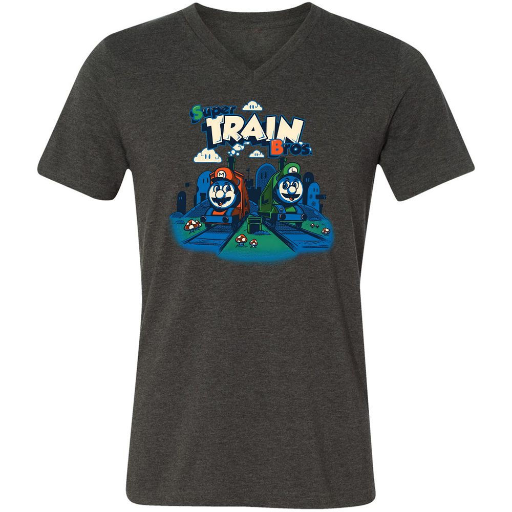 Unisex V-Neck T-Shirt - 3Z8ULW36 - Dark Grey Heather - 8