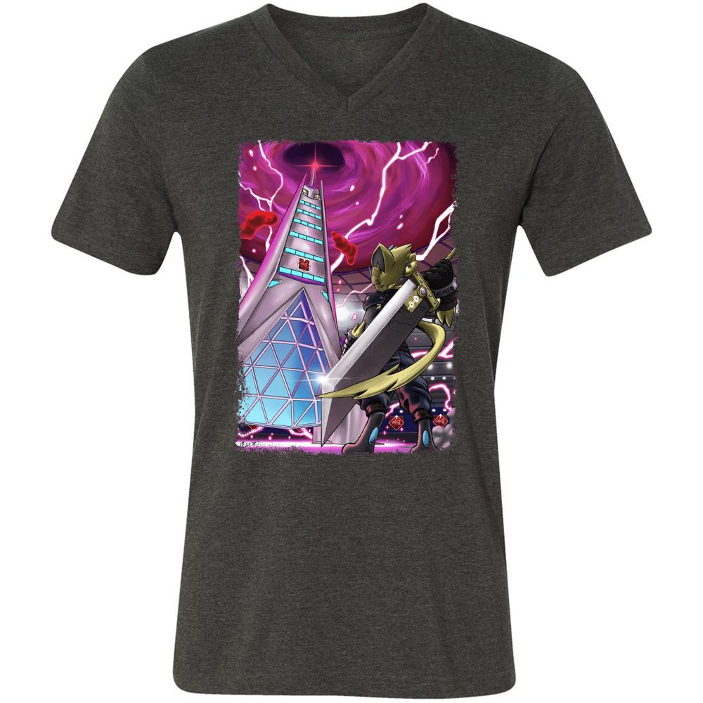 Unisex V-Neck T-Shirt - GHU5VJ1E - Dark Grey Heather - 8