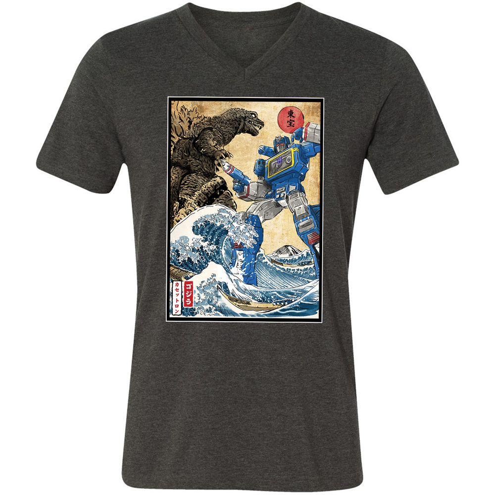 Unisex V-Neck T-Shirt - R58T1AH8 - Dark Grey Heather - 8