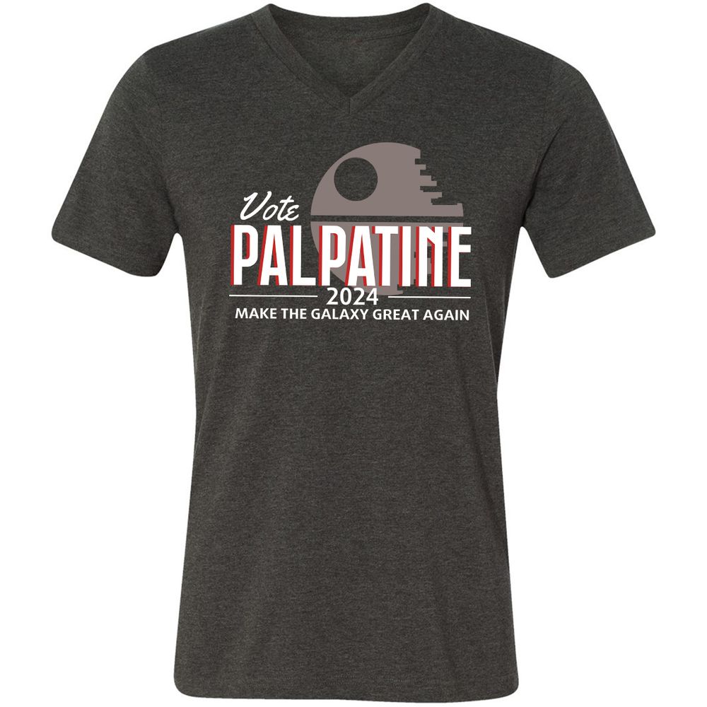 Unisex V-Neck T-Shirt - NY4ECKLM - Dark Grey Heather - 8