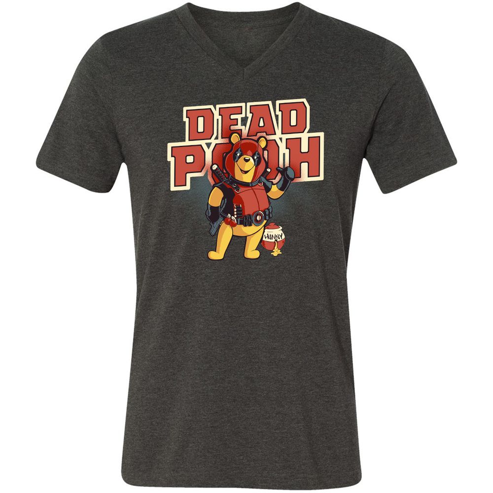 Unisex V-Neck T-Shirt - P6Q373CJ - Dark Grey Heather - 8