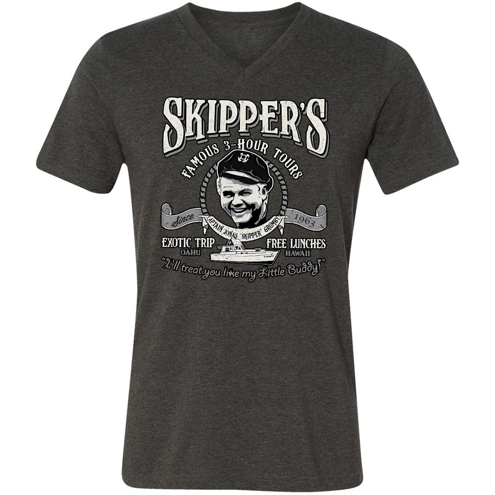 Unisex V-Neck T-Shirt - 6EMFXW75 - Dark Grey Heather - 8