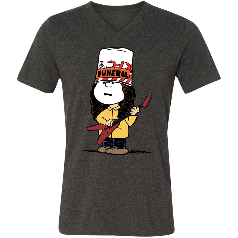 Unisex V-Neck T-Shirt - JKBJ6XKP - Dark Grey Heather - 8