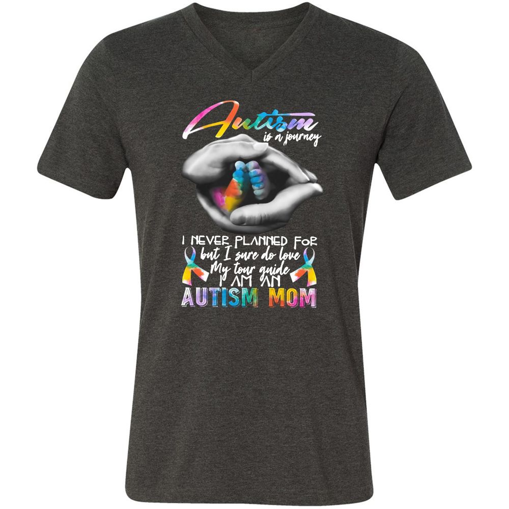 Unisex V-Neck T-Shirt - P1BDKZLG - Dark Grey Heather - 8