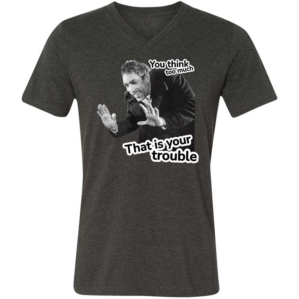 Unisex V-Neck T-Shirt - TC24ENTR - Dark Grey Heather - 8