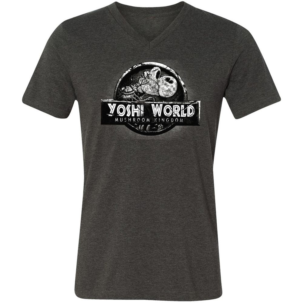 Unisex V-Neck T-Shirt - QVJU98MM - Dark Grey Heather - 8