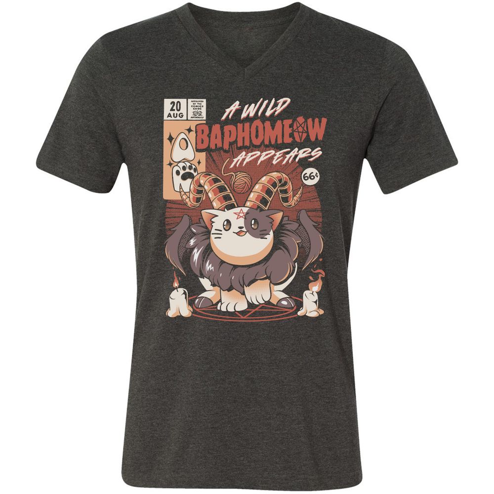 Unisex V-Neck T-Shirt - EWYJYKH8 - Dark Grey Heather - 8