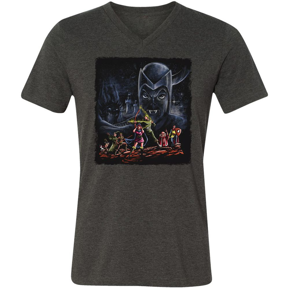 Unisex V-Neck T-Shirt - 3TBZGSVY - Dark Grey Heather - 8