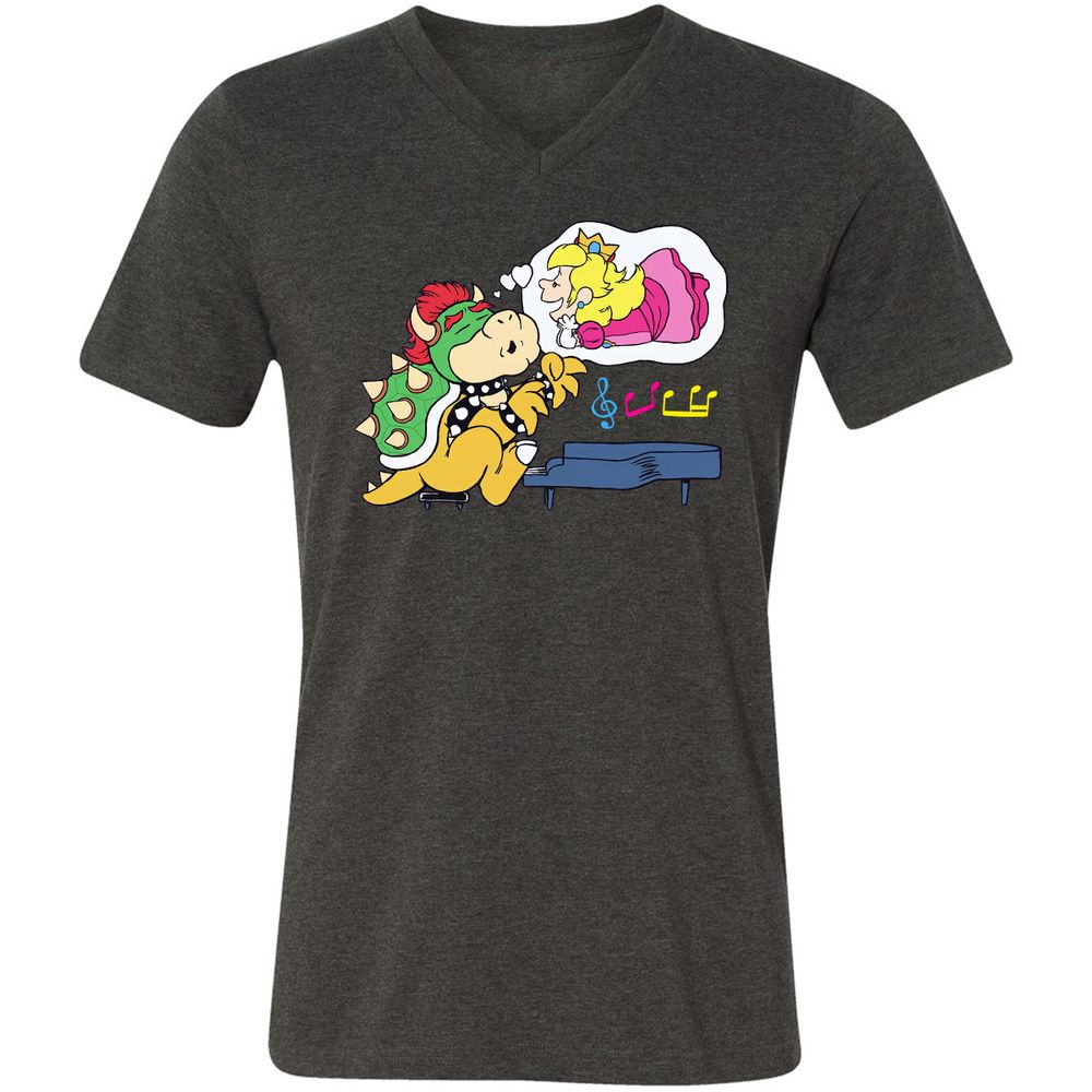 Unisex V-Neck T-Shirt - T8YECF72 - Dark Grey Heather - 8