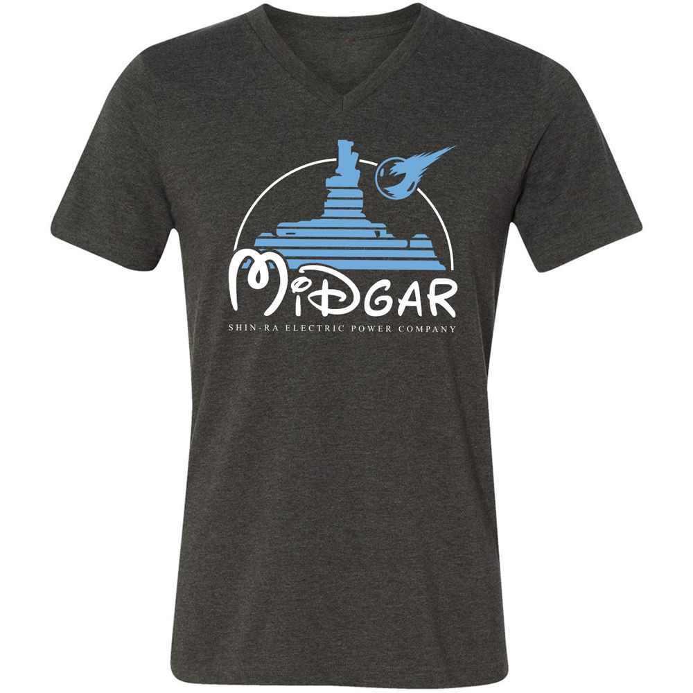 Unisex V-Neck T-Shirt - QW8YAVFE - Dark Grey Heather - 8