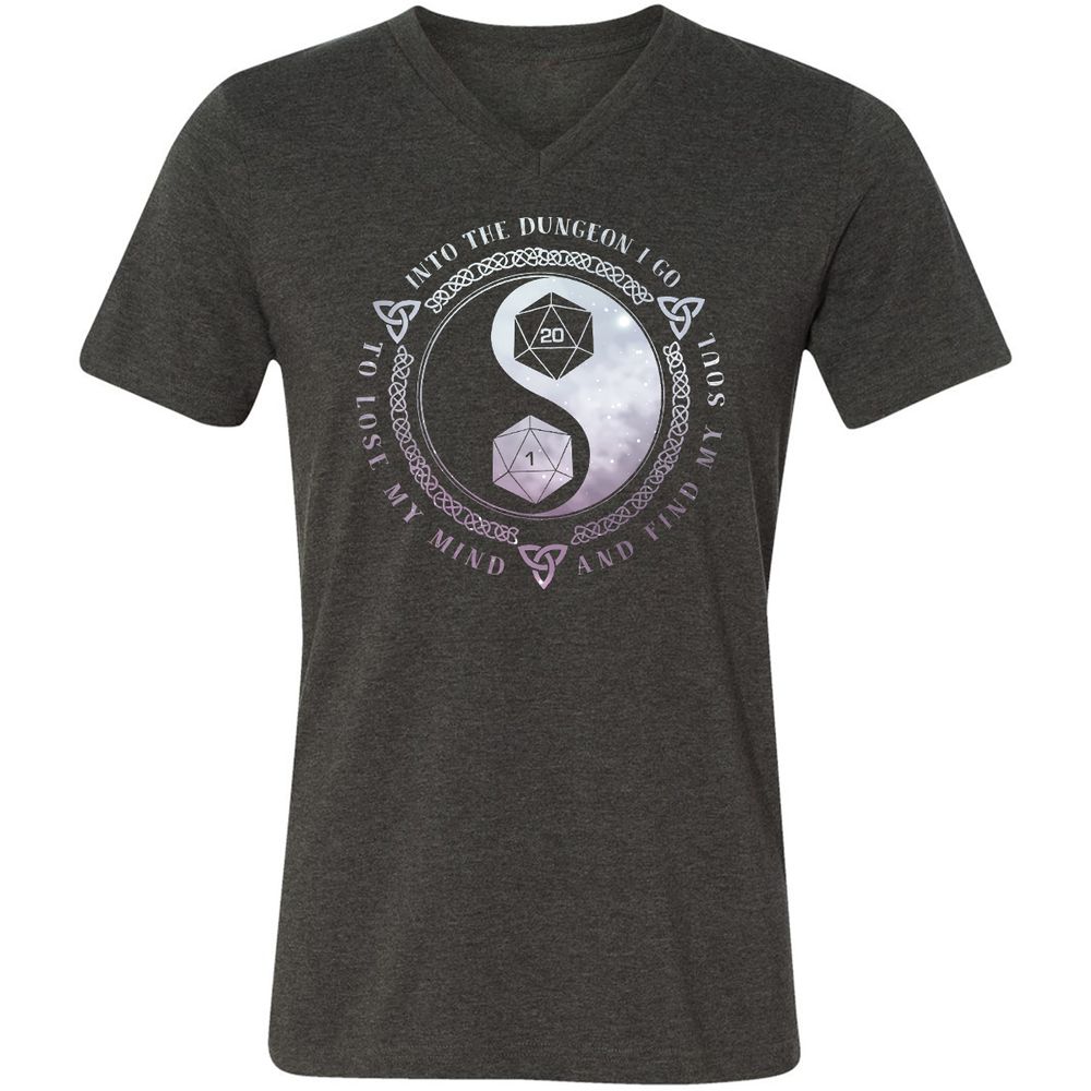 Unisex V-Neck T-Shirt - 8WQV94LW - Dark Grey Heather - 8