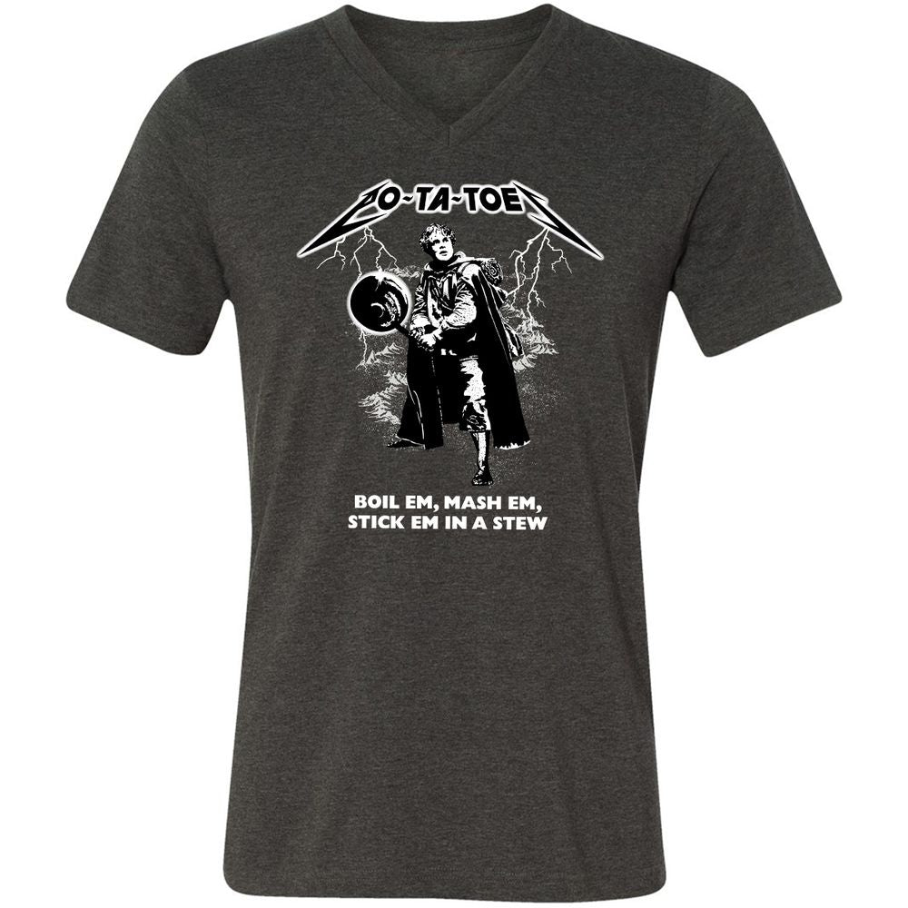Unisex V-Neck T-Shirt - 92XCU967 - Dark Grey Heather - 8