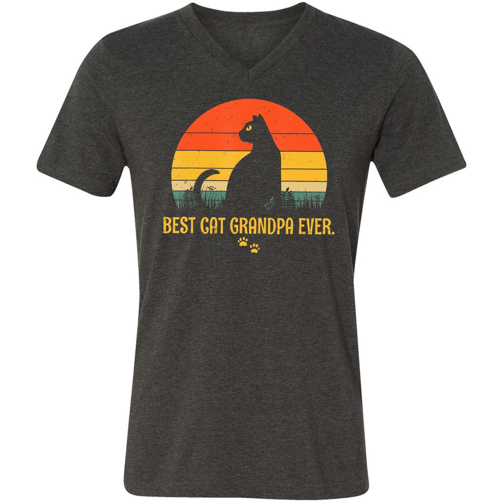 Unisex V-Neck T-Shirt - TEYTEMC5 - Dark Grey Heather - 8