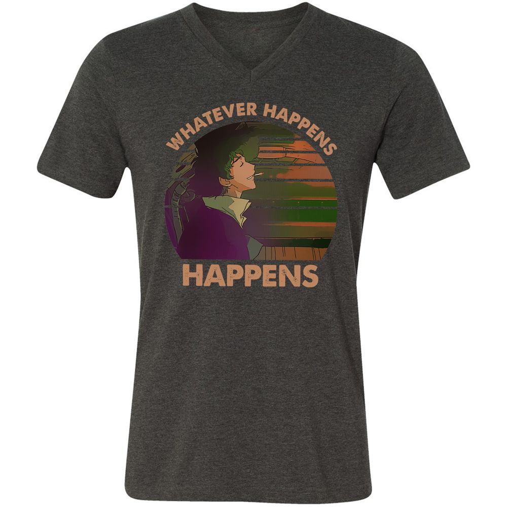 Unisex V-Neck T-Shirt - 4NBHQ3P2 - Dark Grey Heather - 8