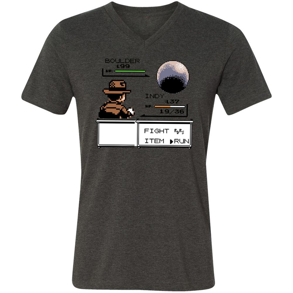 Unisex V-Neck T-Shirt - CX3CTK76 - Dark Grey Heather - 8