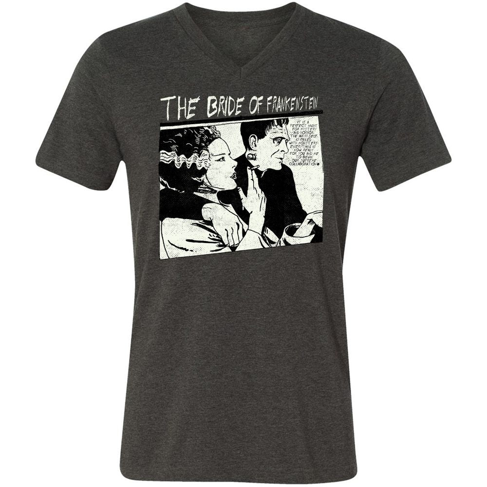 Unisex V-Neck T-Shirt - UR997JAH - Dark Grey Heather - 8