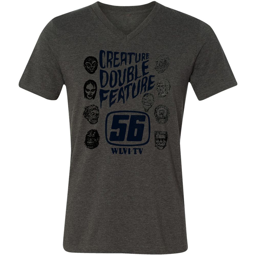 Unisex V-Neck T-Shirt - ZKUNZFPK - Dark Grey Heather - 8