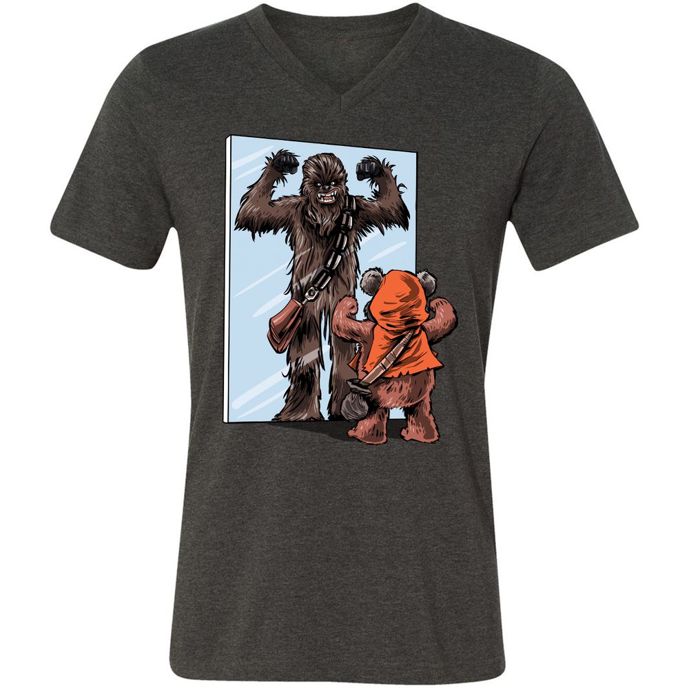 Unisex V-Neck T-Shirt - BF7ZJ424 - Dark Grey Heather - 8