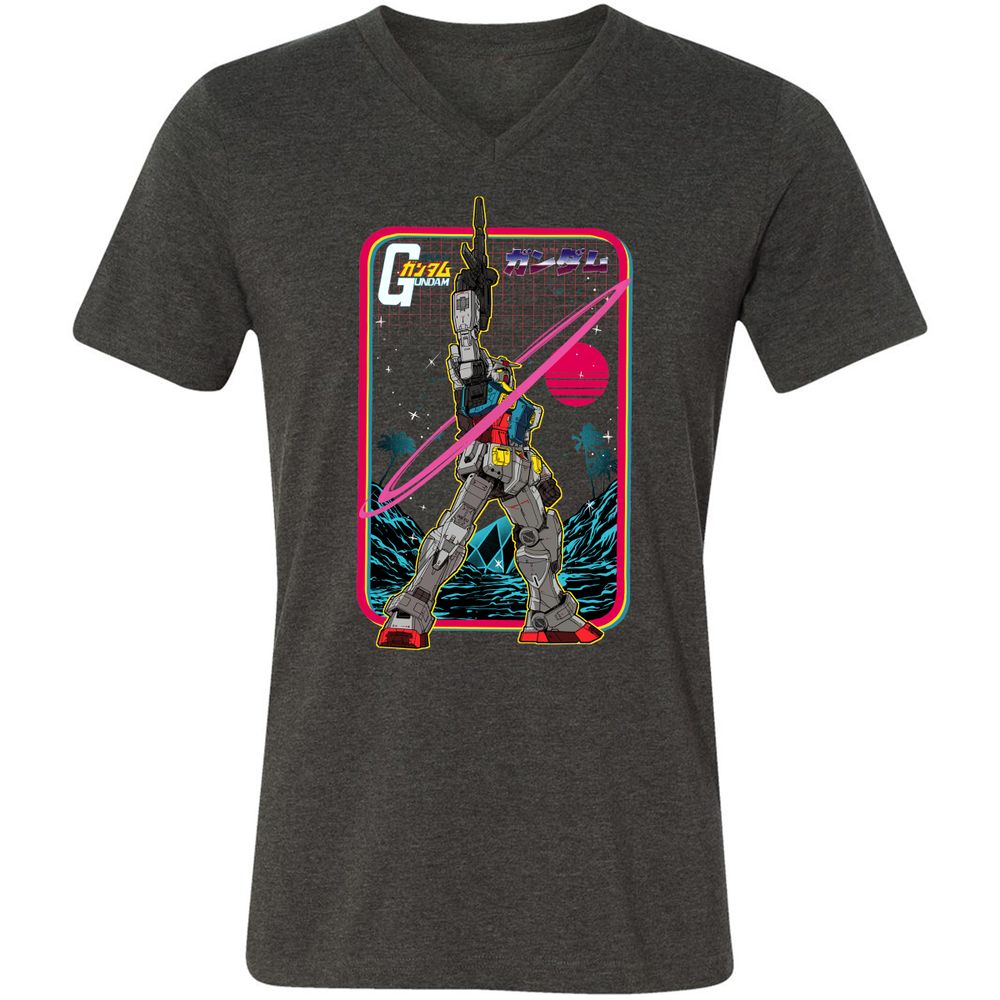 Unisex V-Neck T-Shirt - P5HGFWZ9 - Dark Grey Heather - 8