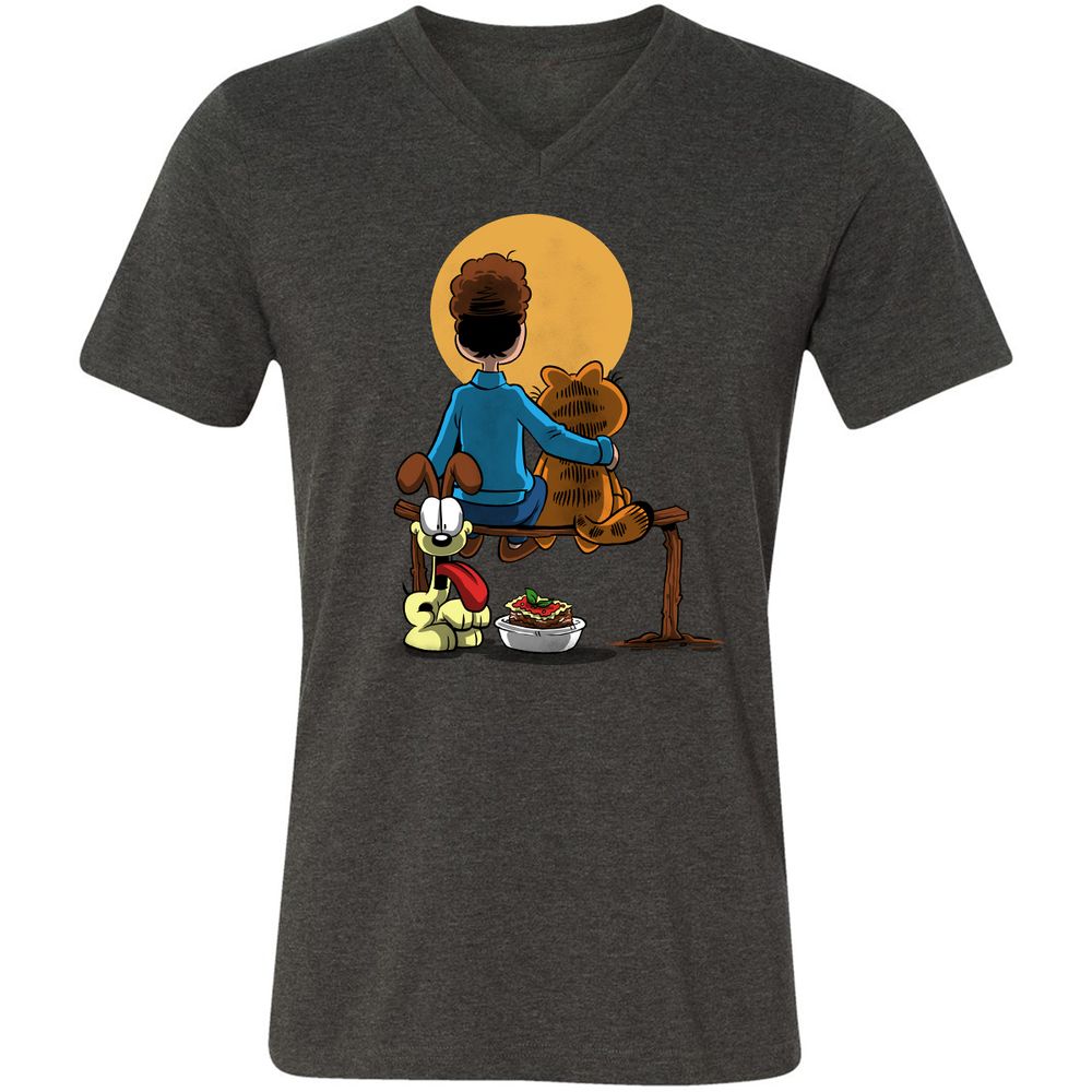 Unisex V-Neck T-Shirt - KMCM6XC1 - Dark Grey Heather - 8