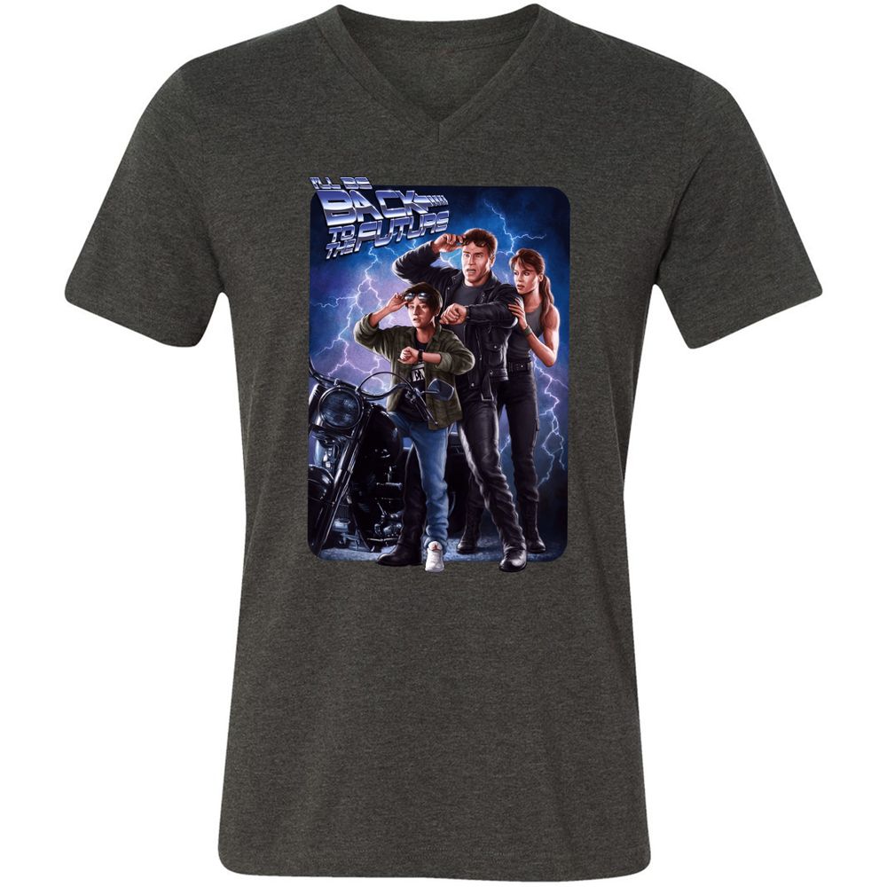 Unisex V-Neck T-Shirt - YSJ39X3Y - Dark Grey Heather - 8