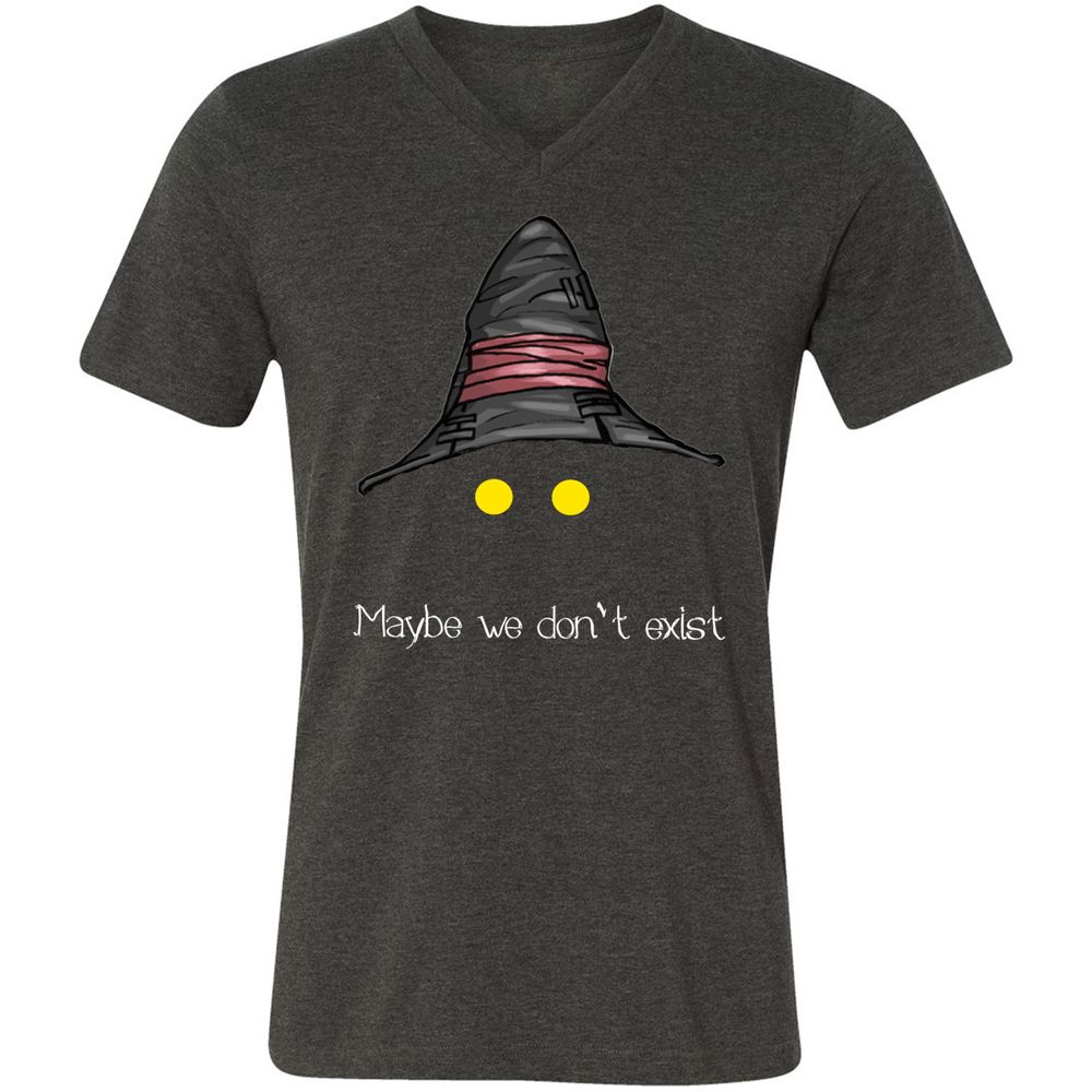 Unisex V-Neck T-Shirt - ECJU2VM9 - Dark Grey Heather - 8