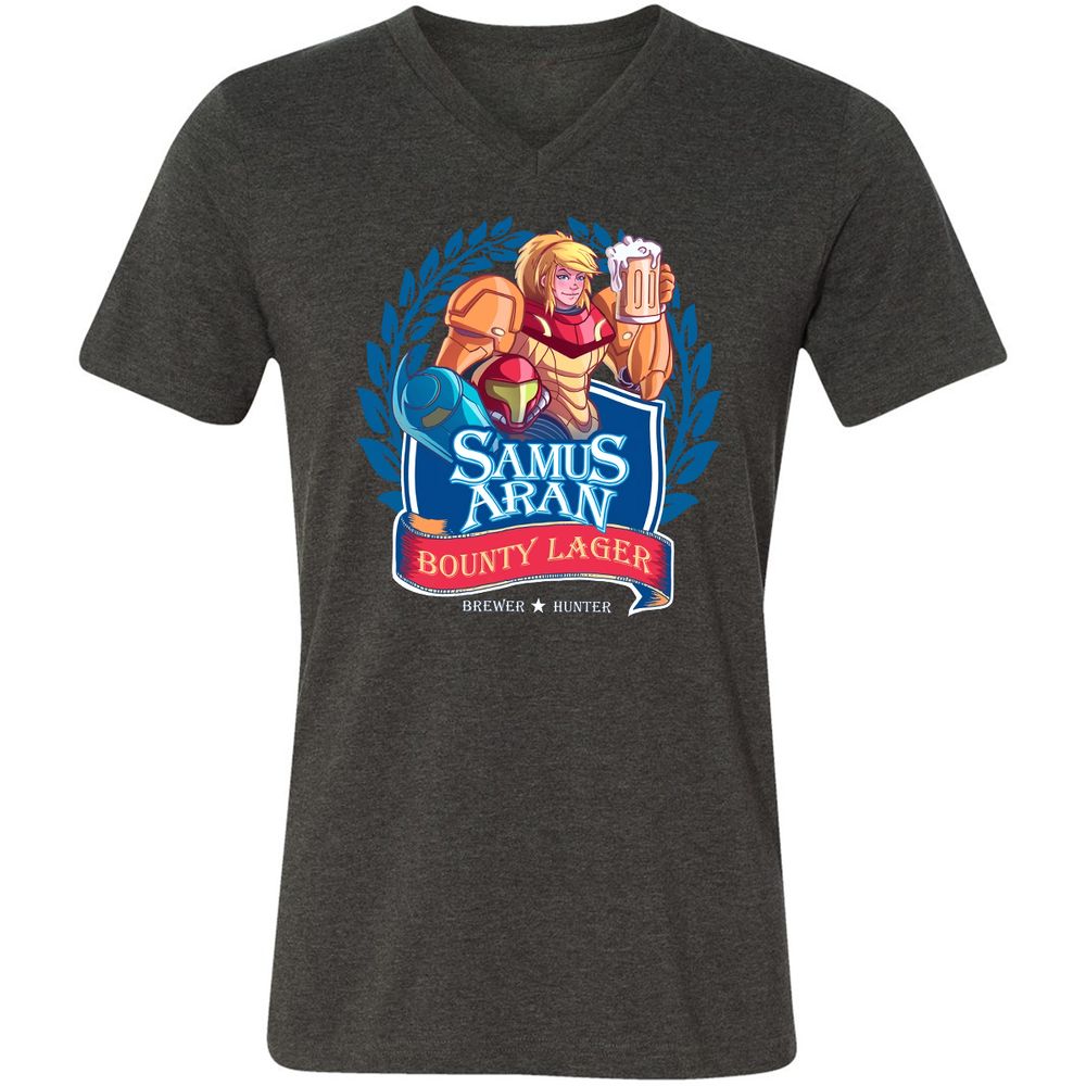 Unisex V-Neck T-Shirt - ZVN2KC5K - Dark Grey Heather - 8
