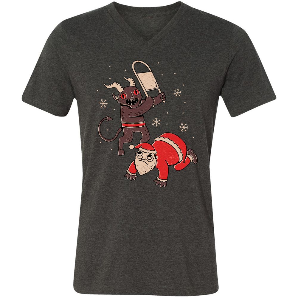 Unisex V-Neck T-Shirt - BXFVMWWF - Dark Grey Heather - 8