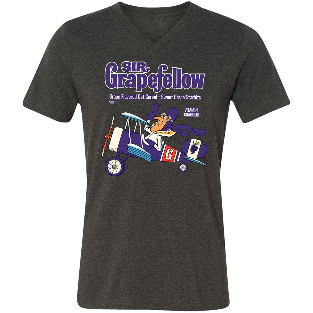 Unisex V-Neck T-Shirt - W8Q97QYJ - Dark Grey Heather - 8